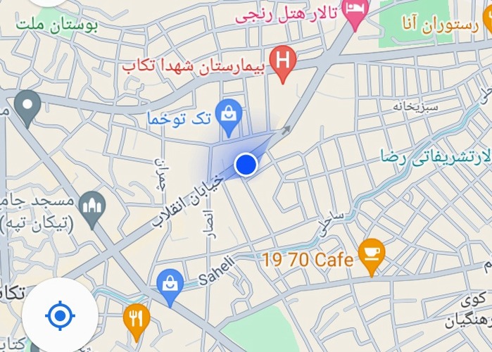 گوگل مپ شبکه بهداشت و درمان تکاب
